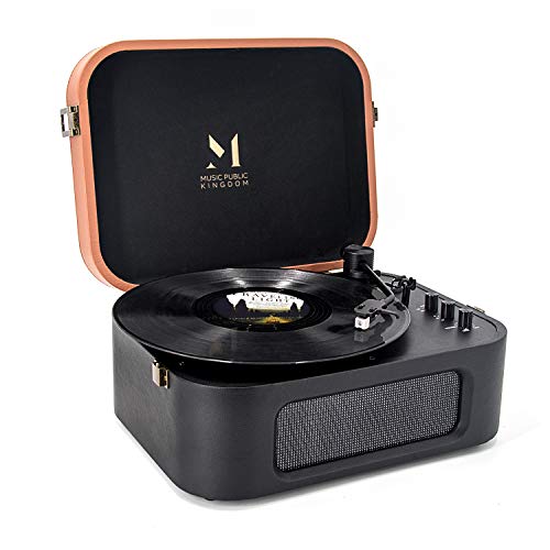 Record Player Bluetooth, Turntable with Built-in Speakers, 2-Speed Vinyl Record Player for 7/10/12inch