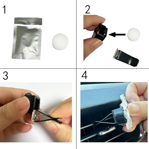 Image of 4 Pack Bling Crystal Ladybug Car Air Freshener Vent Clips, Cute Rhinestone Animal Auto Air Outlet Fragrance Diffuser, Decorative Car Interior Accessories for Women Girls, Creative Gift