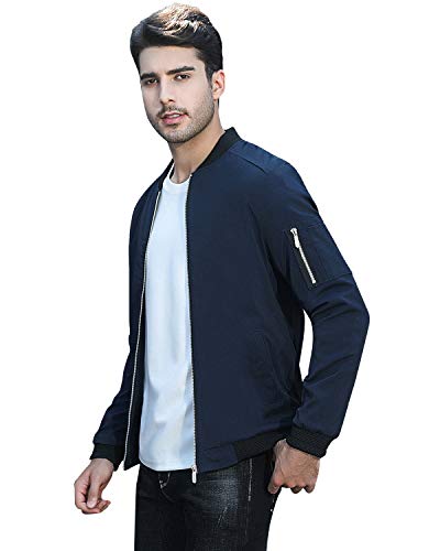 sandbank Men's Slim Fit Lightweight Softshell Flight Bomber Jacket Coat ...