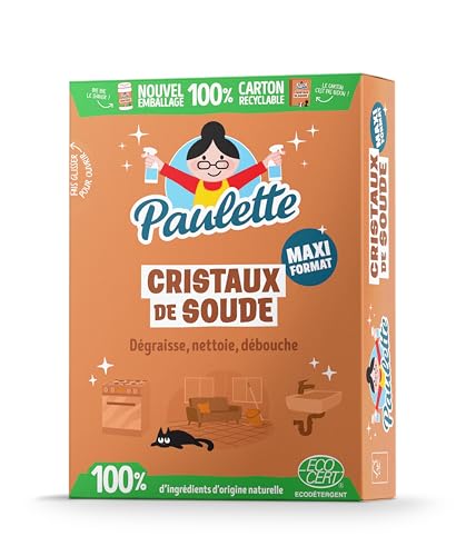 Paulette – Cristales de soda – Limpiador desengrasante natural y Ecocert – 1 kg