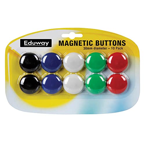 Image of Eduway (Set of 10) Colourful Magnet Buttons for Fridge,Magnetic Whiteboard | Stick Notes, Photos, Charts and More | Eduway Premium Accessories