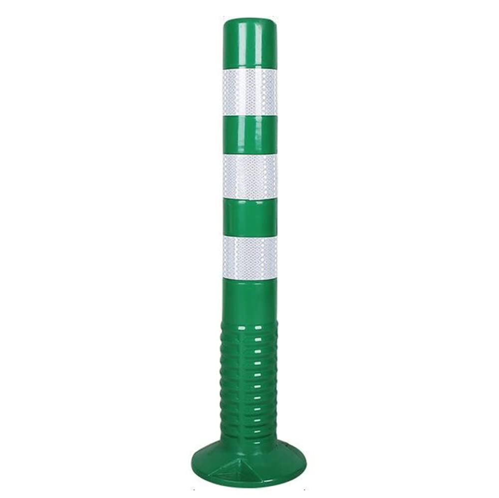 WDSOPK Safety Parking Post Bollards 75cm Traffic Safety Bollard Post, Parking Barrier Reflective Posts, Flexible PU Parking Barriers, Traffic Safety Visible Warning Sign（Green）
