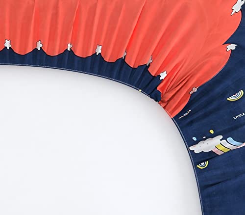 Image of Elastic Fitted Bedsheets Single Bed Soft Glace Cotton (Fits 48X 72 X up to 6 Inch Size)- 300tc Blue Color