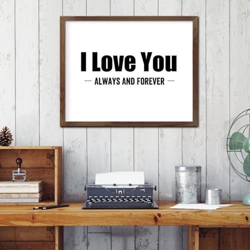 Inscription « I Love You Always And Forever » sur tableau en bois pour le salon
