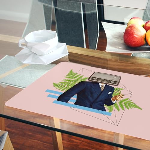 Set de table en liège isolant et antidérapant grand format rose 4x