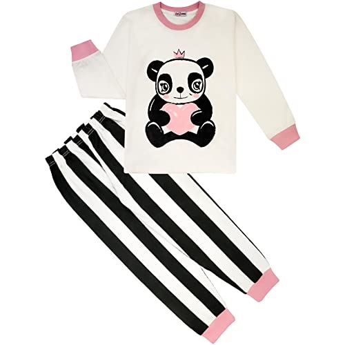 Girls Boys Christmas Lounge Suit PJs 2 Piece Festive Set Panda Animal Santa Baby Pink Top Bottom Loungewear