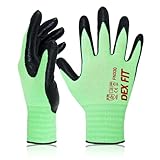 DEX FIT Nitrile Work Gloves FN330, 1 Pair, 3D-Comfort Stretchy Fit, Firm Grip, Thin & Lightweight, Touch-Screen Compatible, Durable, Breathable & Cool, Machine Washable; Black Grey XL (10)