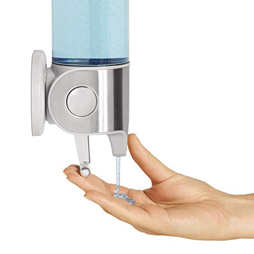 simplehuman Wall Mount Pumps, Single 15 fl. oz. Shampoo & Soap Dispenser, Stainless Steel - Image 3