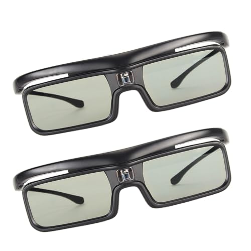 DLP Link 3D Glasses Fit for AWOL Vision LTV-2500 LTV-3000 Pro LTV-3500 Pro, Vanish TV & Other 3D Projectors, Rechargeable Active Shutter 3D Glasses, 2 Packs