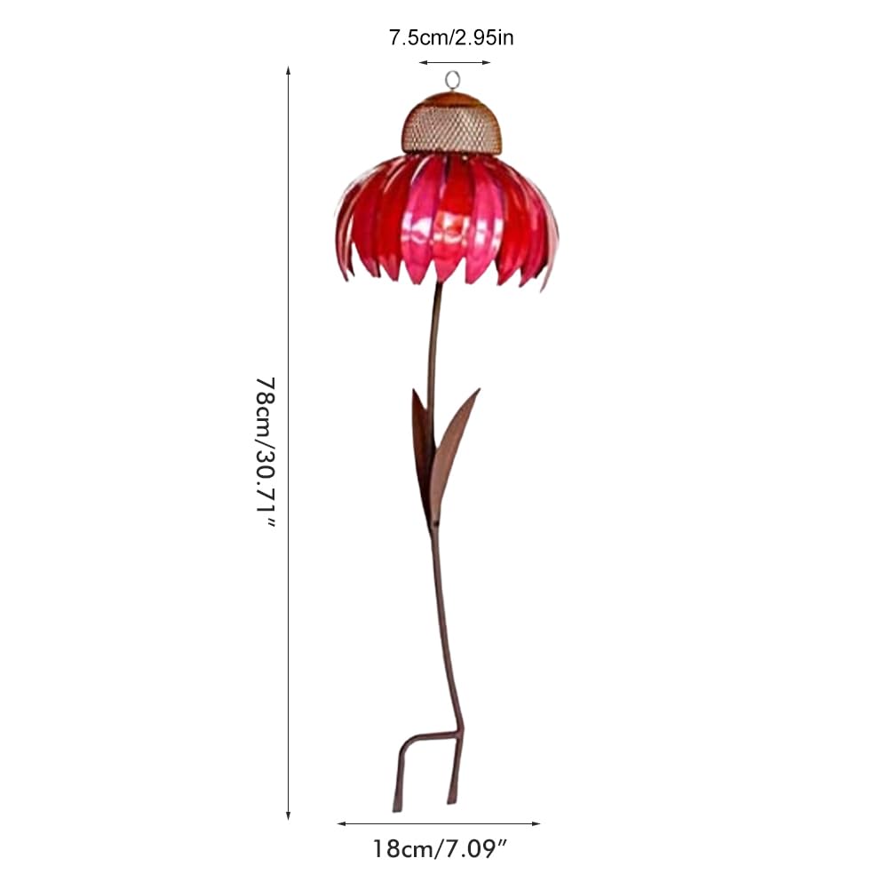 Qcwwy Piquets de Fleurs en Métal, Mangeoire à Oiseaux Bleue pour Jardin Extérieur, Plateau de Graines d'oiseaux en Métal avec Conception Pliable Facile et Piquet de Fleurs (Blue)