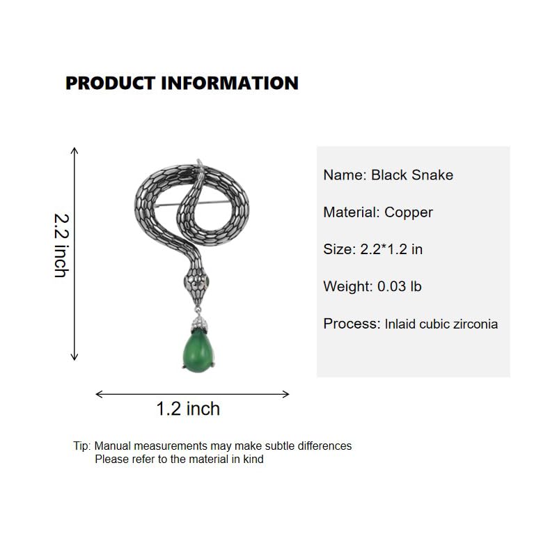 Image of Gold Snake Brooches Pins for Women Men Statement Snake Enamel Lapel Pins Crystal Rhinestone Accessories Powerful Animal Insect Clothing Coat Jacket Lapel Jewelry Gifts