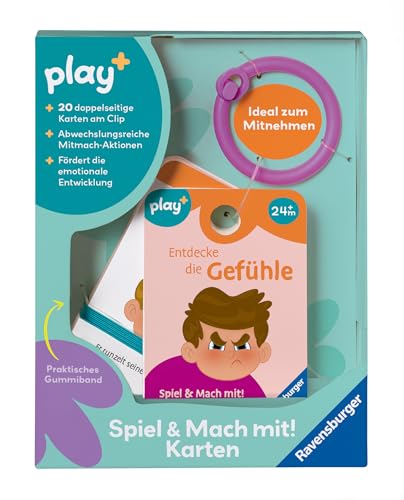 Ravensburger 12034057 Play+ Spiel und Mach mit! Karten: Entdecke die Gefühle - Activity Karten für Kleinkinder, Spielzeug ab 24 Monaten