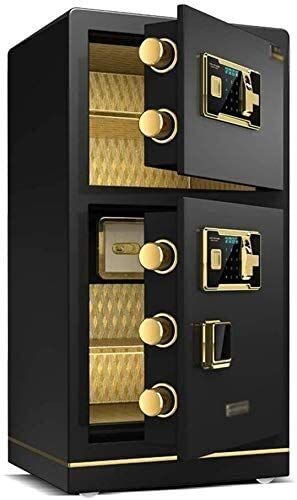 80cm Medium-Large All-Steel Firoof Waterproof Anti-Theft Fingerprint Double-Door Electronic Money Cabinet for Home Office