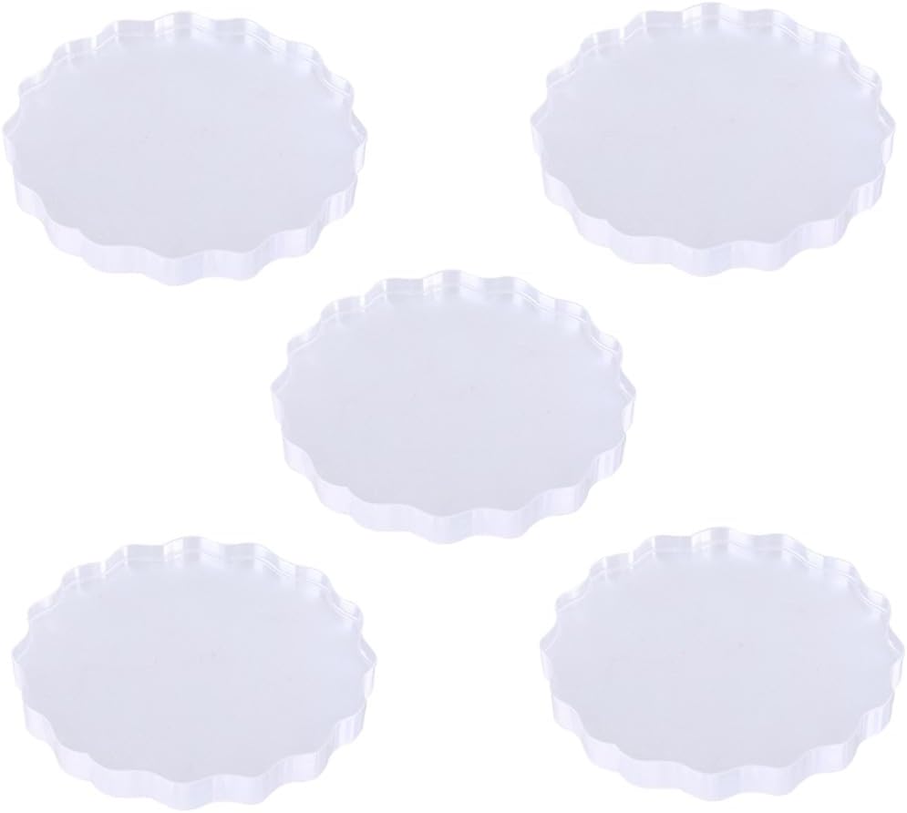 5pcs Acrylic Seal Plates 10x10cm Stamping Block Set for DIY Scrapbooking and Crafting with TPR Material