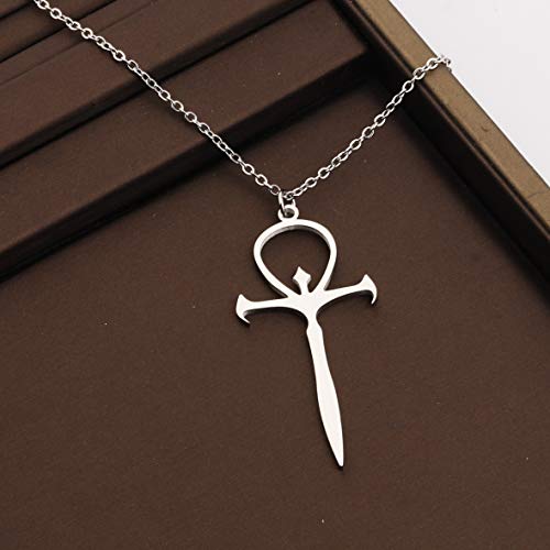 LBSBO Vampire Ankh Pendant Necklace Stainless Steel Vampire Cross Symbol Jewelry3