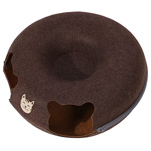 Cama de Túnel para Animais de Estimação, 2 Furos Removíveis, Duráveis, Laváveis, de Feltro, Forma de
