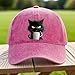 Feral but Fashionable–cat Hat Edition, Grumpy Cat Coffee Cap, Cotton Snapback Baseball Cap，Unisex Adjustable Frownster Cat Hat (US, Alpha, Medium, Large, E)