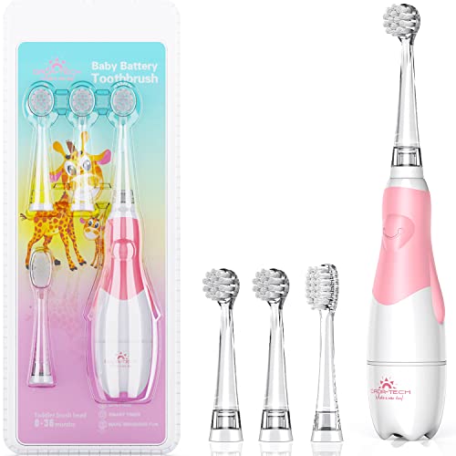 赤ちゃん電動歯ブラシ 音波幼児歯ブラシ スマートLEDタイマー付きソニックテクノロジー搭載幼児用歯ブラシ0〜3歳児向け
