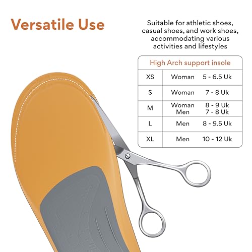 Image of FOVERA Rigid Arch Support Insole for Flat Feet - Orthotic Shoe Inserts for Plantar Fasciitis, Heel Spurs, High Arch, Foot Pain & Enhanced Stability, Trimmable Shoe Soles (XS, Women's 5-6.5 UK)