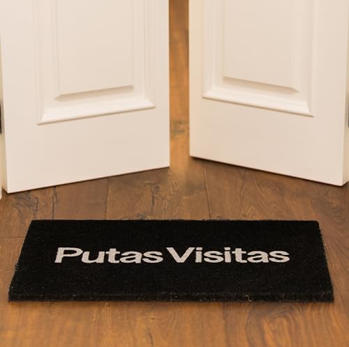 Fisura DM0937 Doormat Funny Indoor Inside Large Rectangular, 70x40cm, PVC & Coir, Visitas, Black, 40 x 70 cm (Rectangular) - Image 4