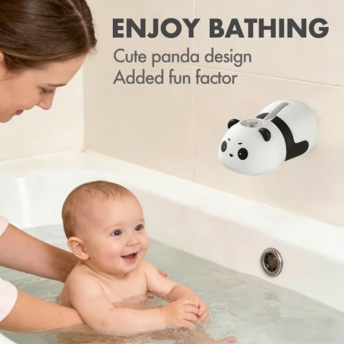 Image of Baby Bathtub Faucet Cover, Bathtub Spout Cover Safety Guard for Kids, Shower Protector Toddler Bathroom Accessories Universal Fit, Cute and Soft Panda Faucet Covers for Bath Fun