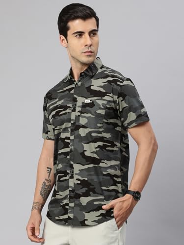 Image of Majestic Man Men Comfort Slim Fit Checked Pure Cotton Half Sleeve Casual Shirt