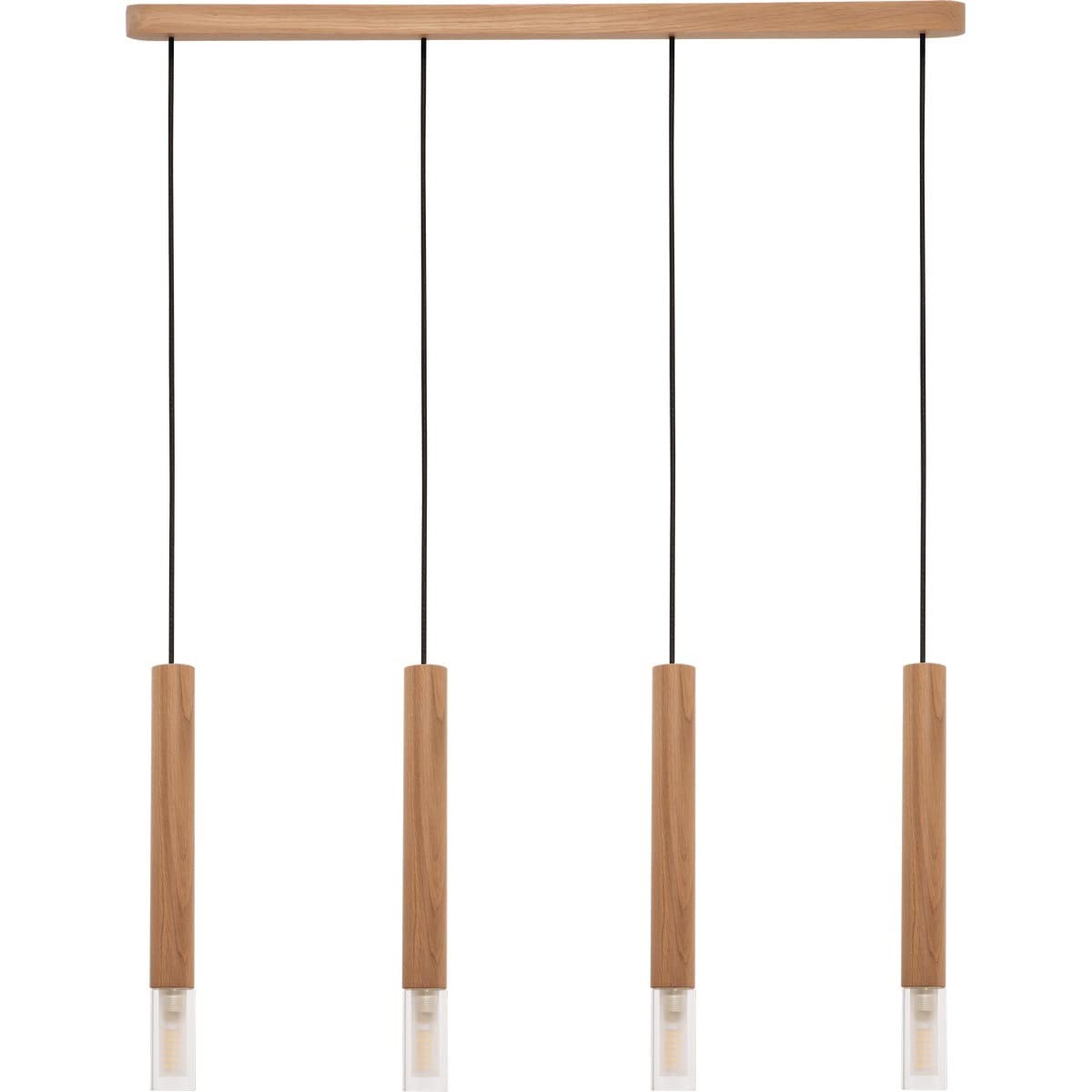 Zumaline Madera Hanging Ceiling Light Bar, Wood, 4 x G9
