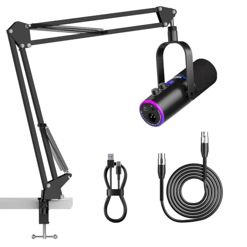 Ortizan USB/XLR Mikrofon mit Arm, Mute und...