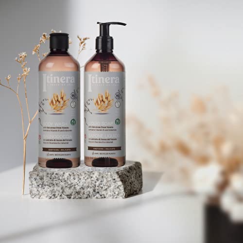 Image of Itinera Soothing Body Wash with oat straw from Veneto (12.51 fl oz) - with Aloe vera and Glycerine - Vegan Friendly - 95% Natural Origin Ingredients