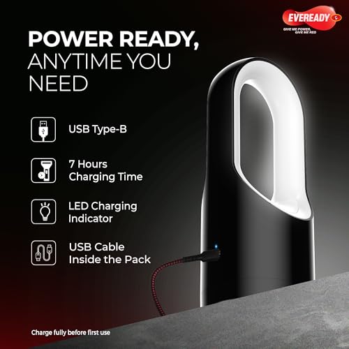 Image of Eveready Archlite HL81, Rechargeable Emergency Lantern Cum Torch, 19W Lantern + 2W Torch, Handheld and Handle-Free, USB Type-B Charging, 330 Emergency Light, 6 Months Warranty, Pack of 1