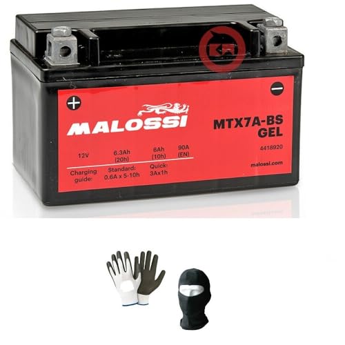 Compatible avec Yamaha XC Cygnus/XC Cygnus R 125 de 1995 à 2003 Batterie en gel MALOSSI MTX7A-BS déjà prête à l'emploi active préchargée en usine,...