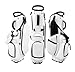 RUVOO Golfing Equipment Rack Lightweight Golf Stand Bag Zippered Pockets Adjustable Dual Straps Storage Rack for Golf Clubs(White)