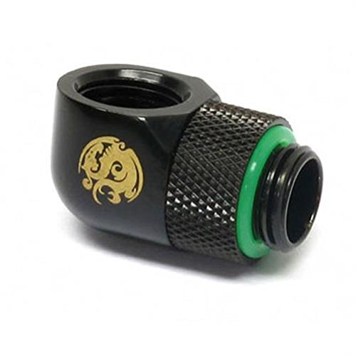 BitsPower Adapter 90 Grad G1/4 Zoll AG Auf G1/4 Zoll IG - drehbar, Schwarz Matt