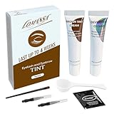 Lomansa Augenbrauenfarbe, Augenbrauenfarbe Braun, 10 ml Multi-Use Augenbrauen Färben Braun und Wimpernfarbe, Präzisionstube, einfache Anwendung, anfängerfreundlich, sanfte Formel(Hellbraun)