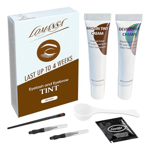 Lomansa Eyebrow Tint, Eyebrow Dye, Brown Brow Tint, 10ml Multi-Use Brow and Lash Tint, Precision Tube Design, Easy Application, Beginner-Friendly, Gentle Formula(Light Brown)