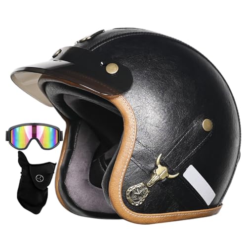 ★Certificazione di sicurezza: il casco da motociclista in pelle tedesco è conforme alla normativa ECE R2205/DOT FMVSS-218 e agli standard di sicurezza. È uno strumento di sicurezza molto importante nella tua vita all'aria aperta. Sarà la tua scelta migliore.