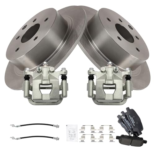 Image of TRQ Rear Brake Pad & Rotor Kit Ceramic Compatible with 2010-2012 Nissan Altima