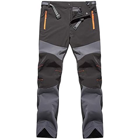 LHHMZ Men's Outdoor Hiking Trousers Windproof Breathable Comfortable Sports Walking Trousers Casual Pants Zipper Pockets Cover