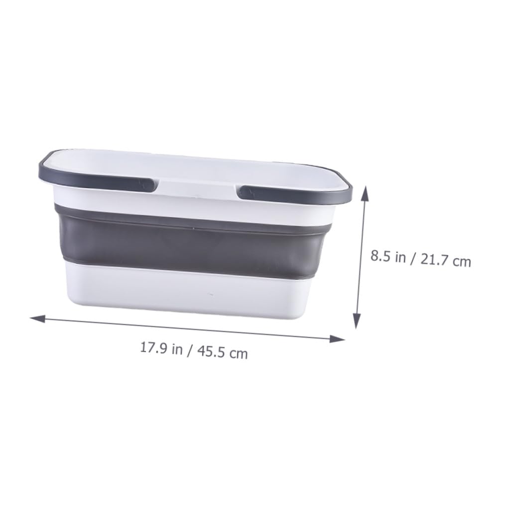 Cubo Plegable de Plástico 15L para Fregona, Cubeta de Mano Asa, Balde para Limpieza en Garaje y Hogar