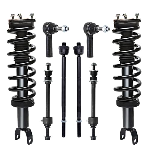 Image of Detroit Axle - 4WD Front Struts & Coil Spring + Sway Bar End Links + Inner Outer Tie Rod Ends Replacement for 2013 2014-2018 Ram 1500