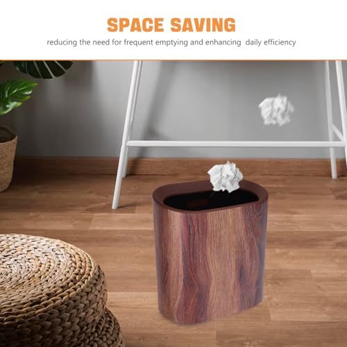 Caneca estrecha de basura con diseño mármol para baño miniatura 3