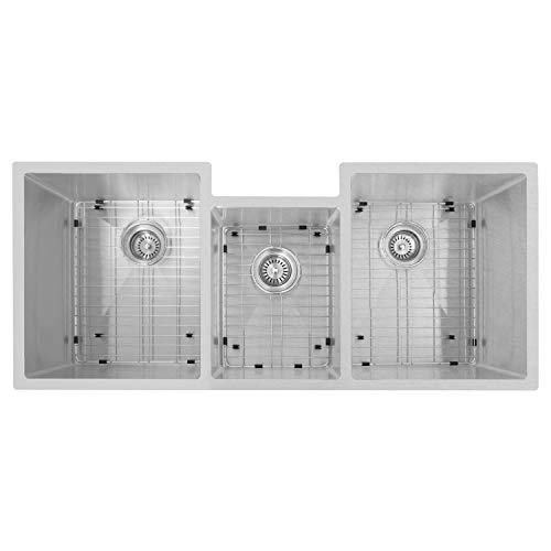 Zline 45" Breckenridge Undermount Triple Bowl Scratch Resistant Stainless Steel Kitchen Sink With Bottom Grid (Slt-45S) #TOP1
