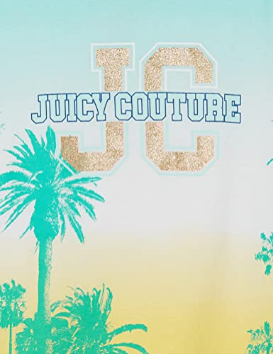 Image of Juicy Couture Girls' Short Sleeve Cotton Graphic T-Shirt with Sequin and Metallic Sparkle Designs
