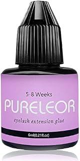 Eyelash Extension Glue Professional Salon Use Only,5-8 Weeks Stay 1-2s Drying Black Adhesive for Semi-Permanent Extensions(Not for Individual Cluster Lashes),6ml