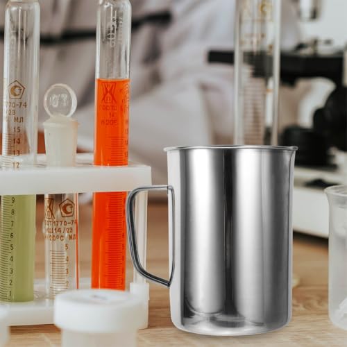 Taza medidora de 2000ml en acero inoxidable con escala precisa para laboratorios 7