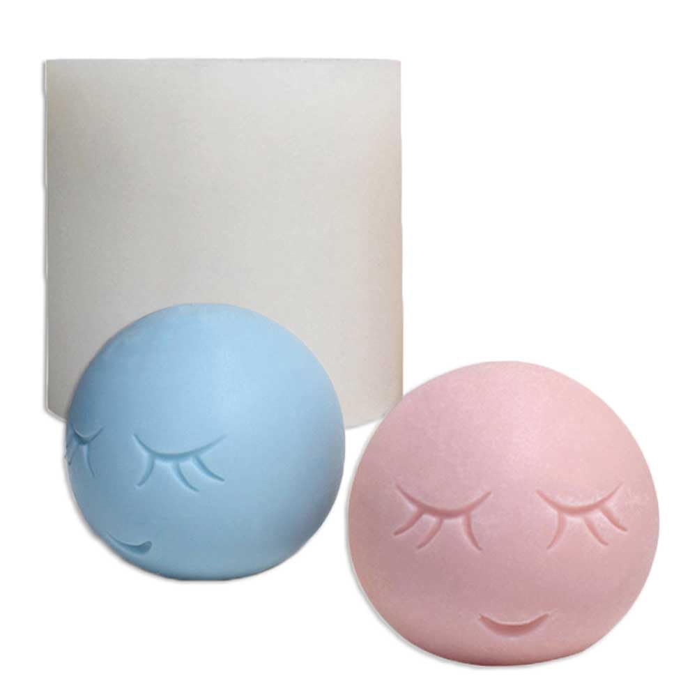 Tone FunSqueezing Smiling Ball Shape Candle Silicone Molds for Making Candle, Resin, Aromatherapy Candles, Handmade Wax Soap, Home Decor, Craft