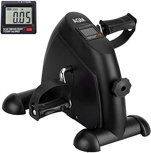 Mini Exercise Bike Pedal Exerciser Portable Cycle Arm and Leg Exerciser with LCD Display