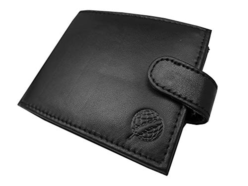 Bloqueo RFID NFC Cartera de Hombre de Cuero Genuino de Diseño con 9 Ranuras para Tarjetas de Crédito Monedero - 11cmx9x2 - RL46KRFID