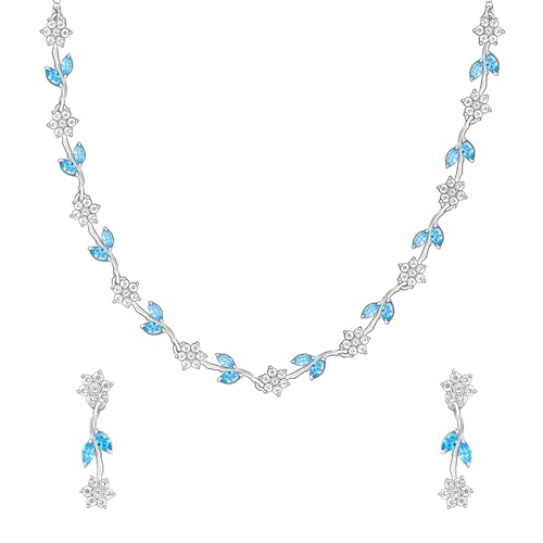 Image of GIVA 925 Silver Bluey Floral Set| Gifts for Women and Girls | With Certificate of Authenticity and 925 Stamp | 6 Months Warranty*