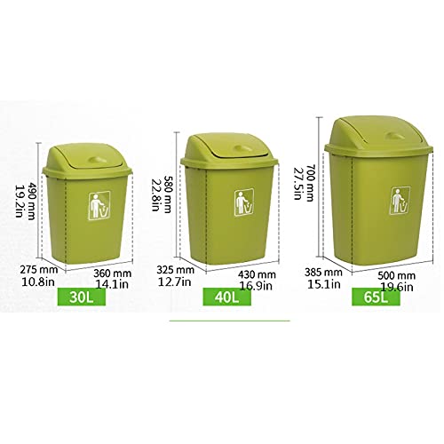 Caneca de basura con tapa basculante rojo 30L miniatura 2